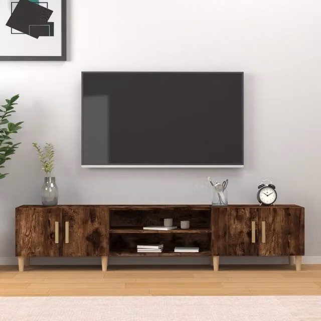 Mobile TV-Credenza Design In in Legno Multistrato Marrone, L: 180 cm, P: 31,5 cm, H: 40 cm – 1