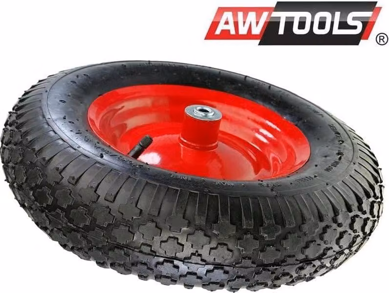 Awtools Carriola Ruota 400 Ruota in metallo, cuscinetto+ asse, 2 strati, 2 Atm