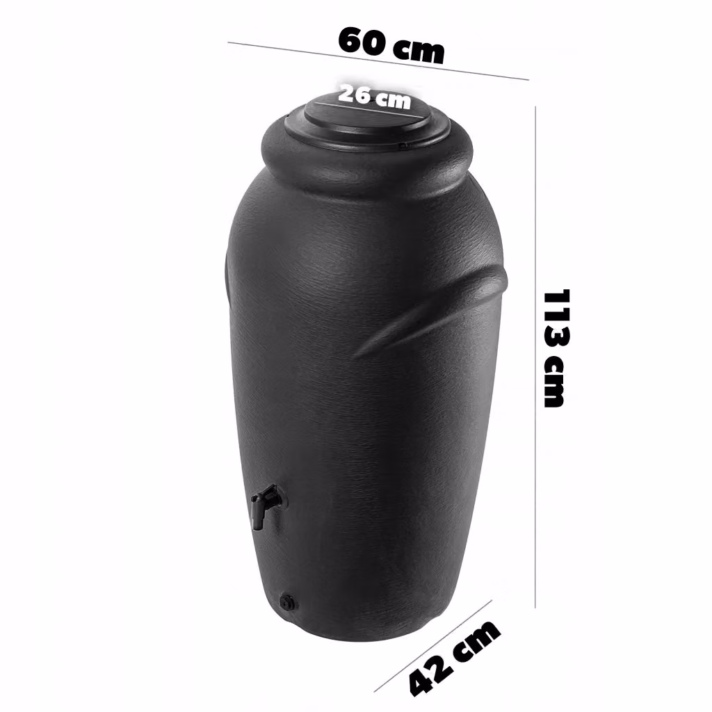 Serbatoio per acqua piovana KADAX in plastica con rubinetto e vaso da 210 litri – 2