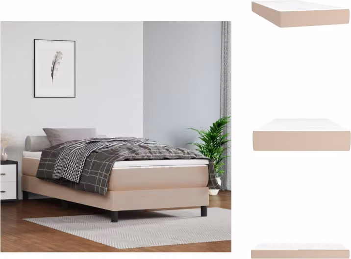 vidaXL Materasso a molle insacchettate Cappuccino 90x200x20 cm in Pelle finta - Materassi