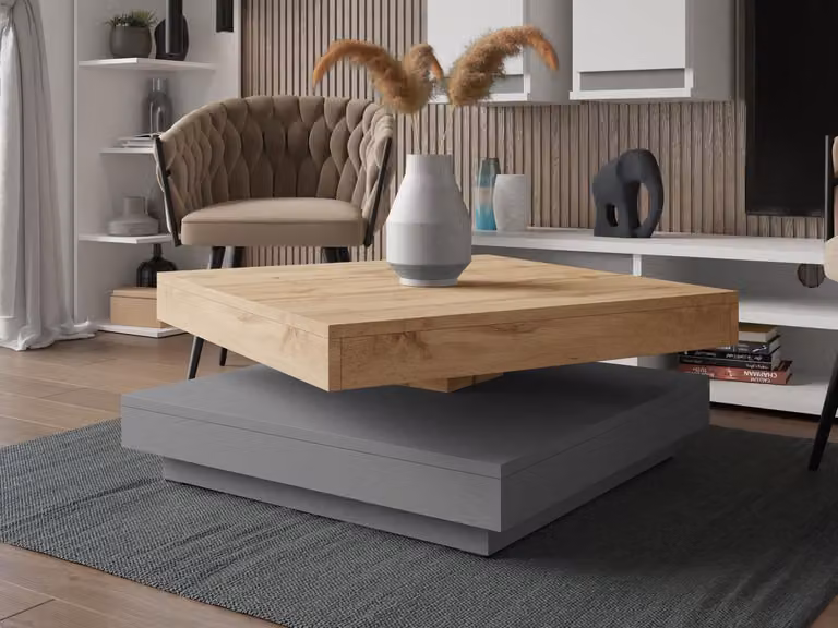 Tavolino GREGORIO - rovere wotan / grigio grafite