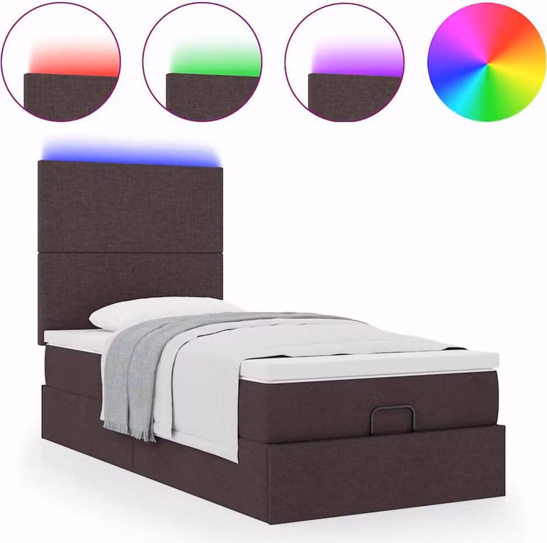 Struttura Letto Pouf con Materasso 100x200 cm in Tessuto