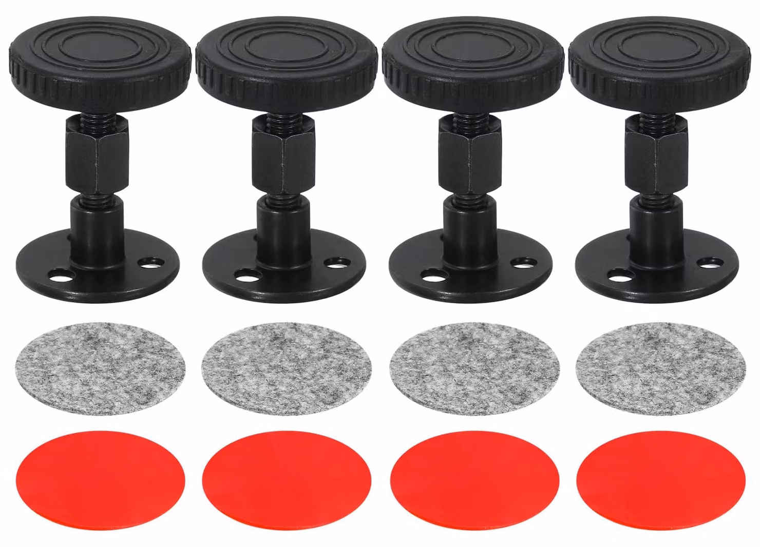 Set di 4 fermi per testate di letto, regolabili, in lega di zinco, da 46 a 64 mm, colore nero
