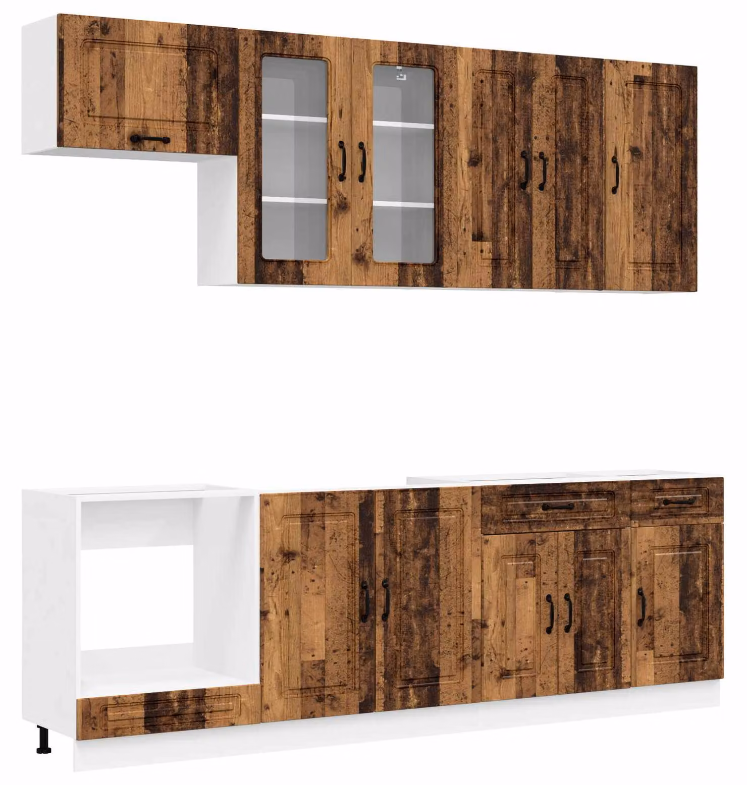 Set da cucina KALMAR, 8 pezzi. Materiale: legno massello riciclato e pannelli di legno