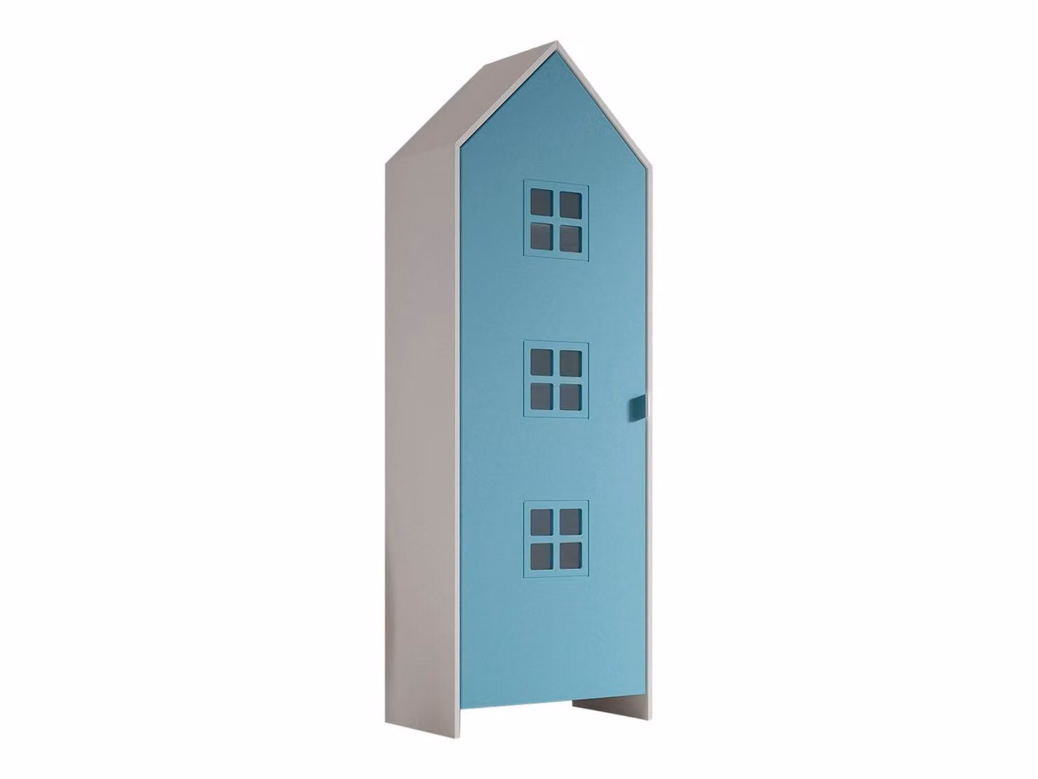 VIPACK - ARMADI CASAMI Armadio a 1 anta, 3 finestre, finitura MDF laccato blu