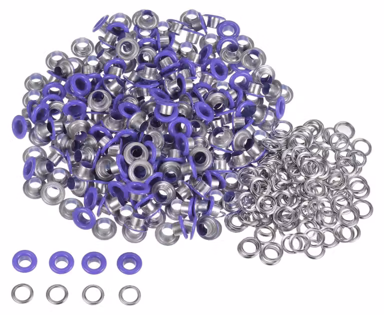 Set di bulloni metallici, 300 pezzi, 5 mm, color viola, con rondelle