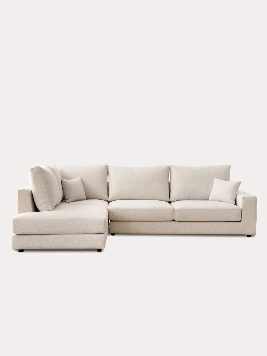 Divano angolare Orson Kenay Home beige con seduta sinistra e cuscini inclusi – 2