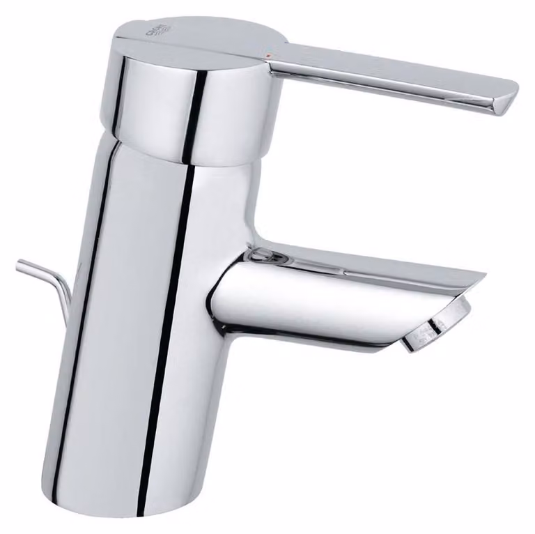 Miscelatore per lavabo, modello "S", cromato, monoblocco, con un'unica maniglia, in metallo