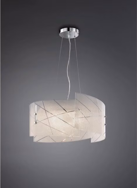 Lampada a sospensione Sandrina Trio Leuchten in vetro bianco e trasparente con 3 lampadine E27, Ø 50 cm
