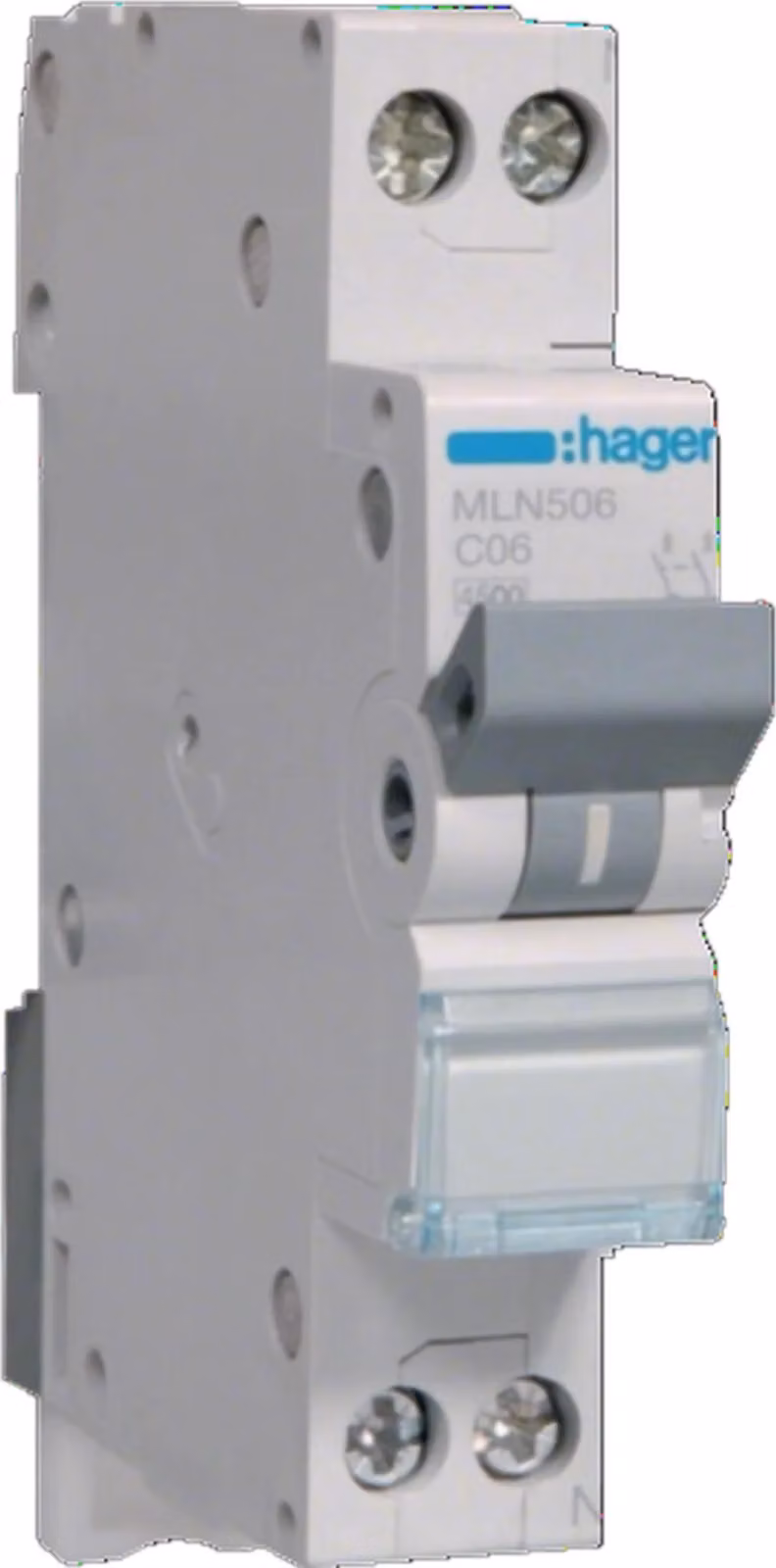 Interruttore Hager LS 1P+N 6kA caratteristica C 6A Hager MLN506, 1 pz.