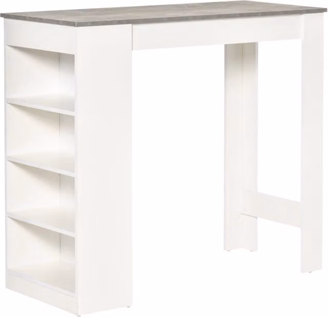 Tavolo da bar Minimal con scaffale bianco e grigio L/P/H: 115 x 50 x 102,7 cm