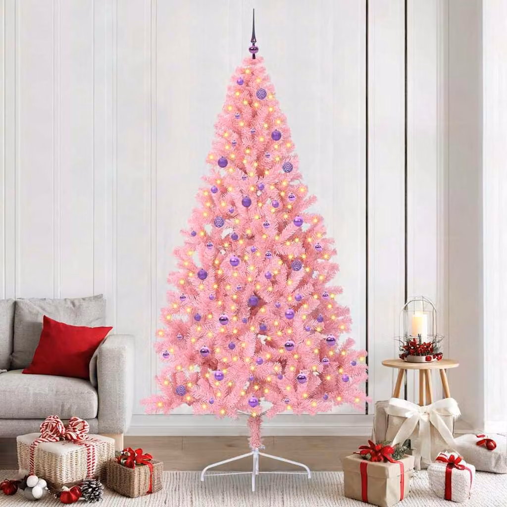Maison Exclusive - Albero di Natale artificiale illuminato Rosa 240 cm in PVC