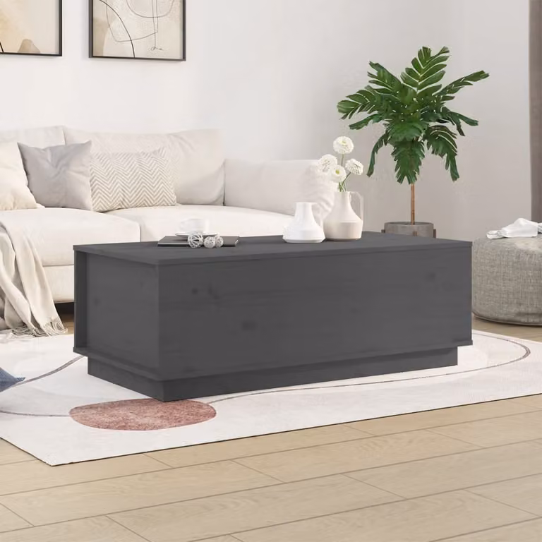 Maison Exclusive - Tavolino grigio 100x50x35 cm in legno massello di pino