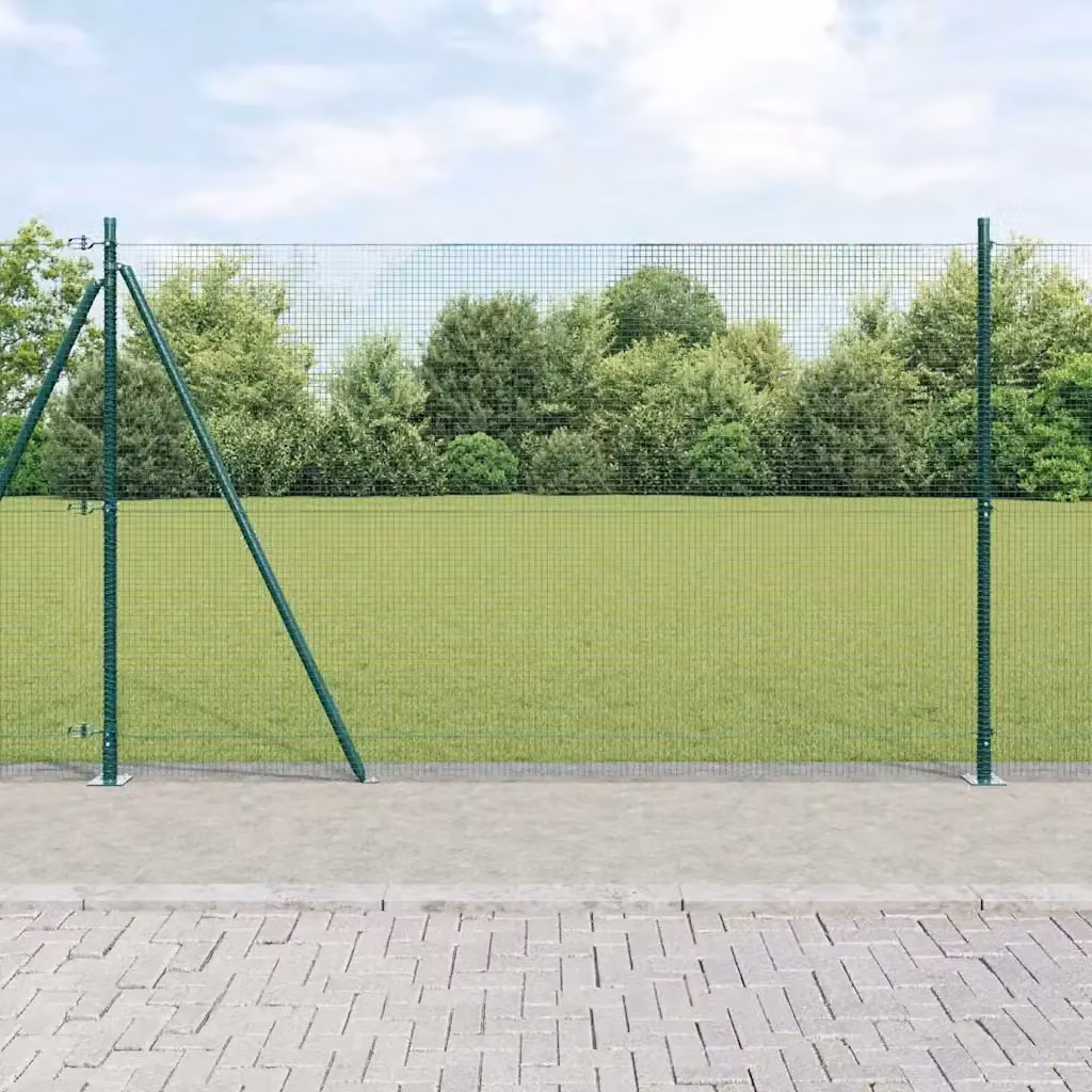 Palo per recinzione rettangolare in acciaio e PVC verde DESIGN IN H: 150 cm, L: 12 cm, P: 3,2 cm – 2