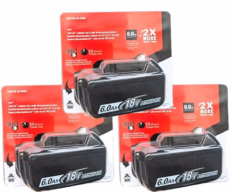 Batterie agli ioni di litio, 6Ah, compatibili con sistemi a 18V, colore blu, modello 18V-c