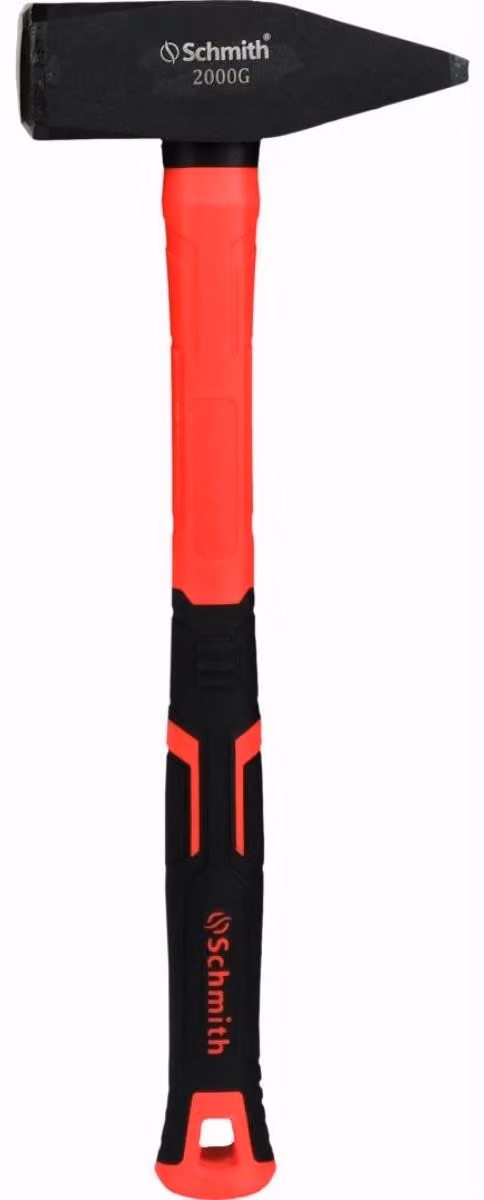 Martello da fabbro Schmith, 2000 g, con manico in fibra di vetro, utensile professionale per artigiani, edilizia, officina e industria