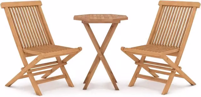 Set da Pranzo per Giardino 3 pz | Set Salotto da Giardino in Legno Massello di Teak