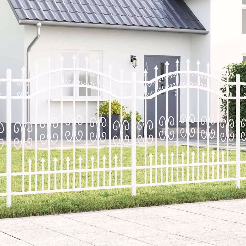 Maison Exclusive - Recinzione per giardino KAMPEN, 240 x 166 cm, acciaio verniciato a polvere, colore bianco