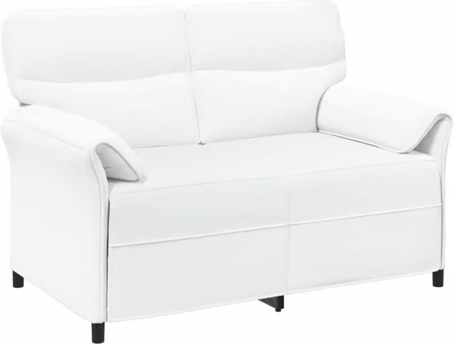 Divano moderno da soggiorno con struttura in metallo e rivestimento in tessuto o ecopelle disponibile in bianco e nero – 1