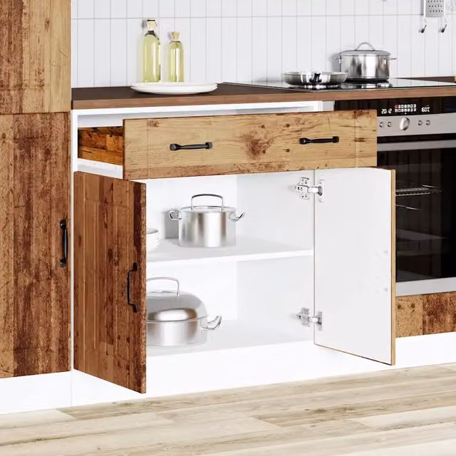 Base da cucina vidaXL in legno marrone stile rustico con ante a battente