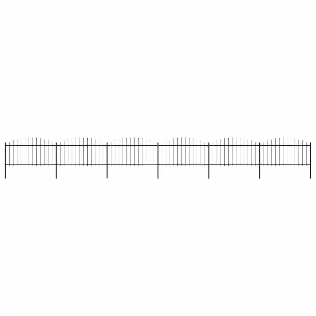 Recinzione da giardino con punta a lancia vidaXL in acciaio nero L: 1005 cm, H: 150 cm