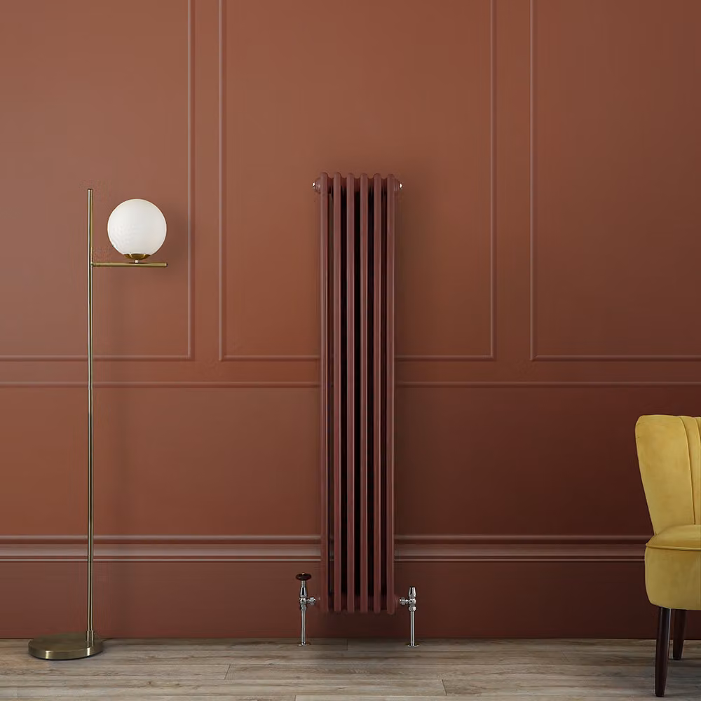 Radiatore Tradizionale Verticale a Doppia Colonna - Rosso (Booth Red) - 1500mm x 290mm - Regent