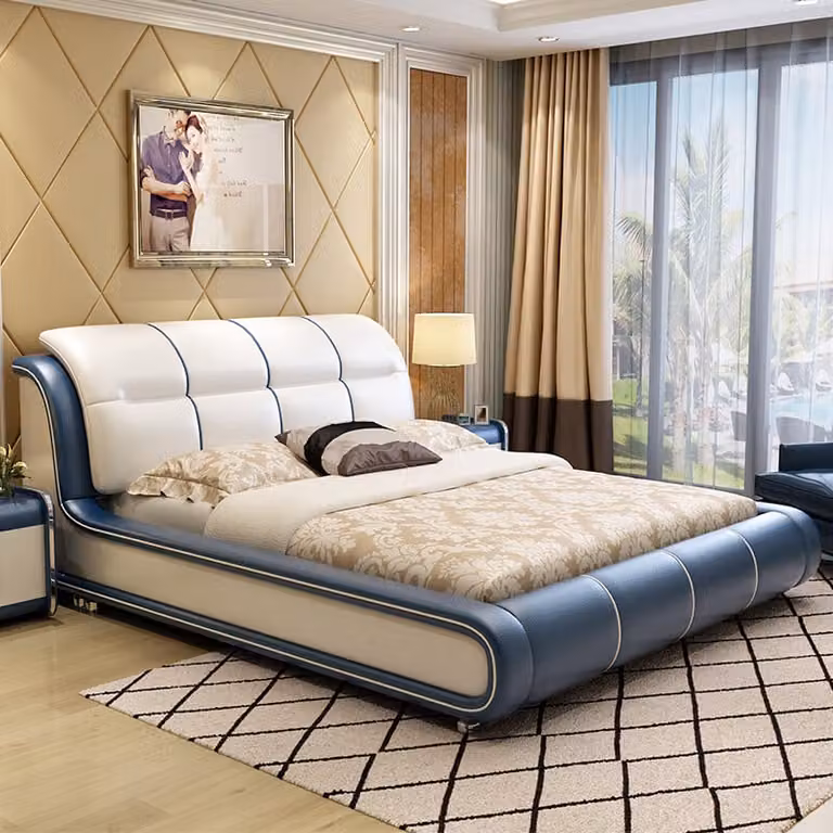 Design Stoff Hotel Grüne Betten Schlafzimmer Möbel Luxus Boxspring Bett Doppel