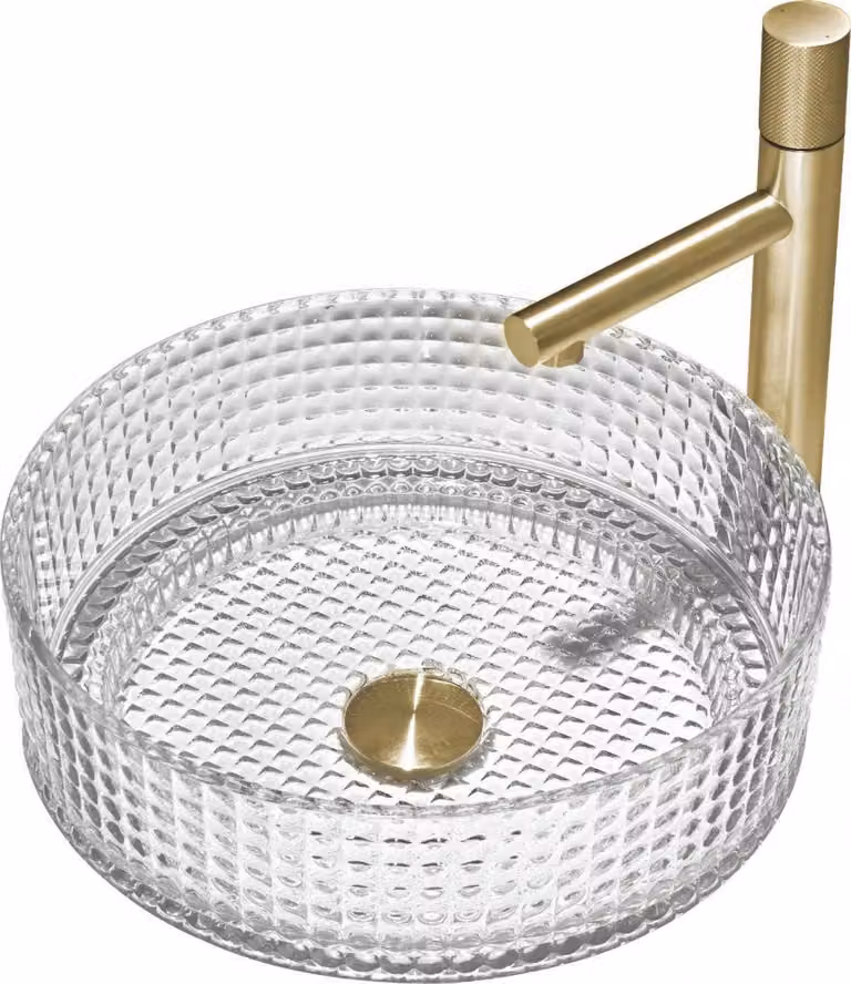 Mexen Lira lavabo in vetro da appoggio 37 x 37 cm, trasparente - 24053700