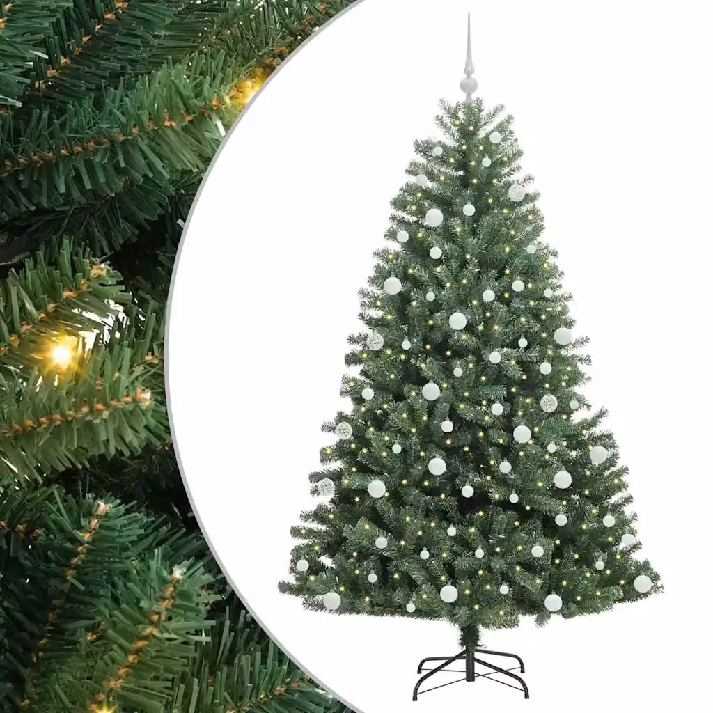 Albero di Natale artificiale con luci LED warm white verde vidaXL Altezza: 180 cm – 2