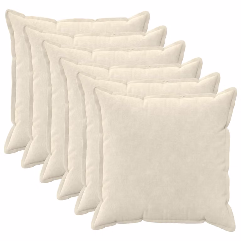 Set di 6 federe vidaXL HOUTEN color beige in microfibra fleece, L 65 x L 65 cm