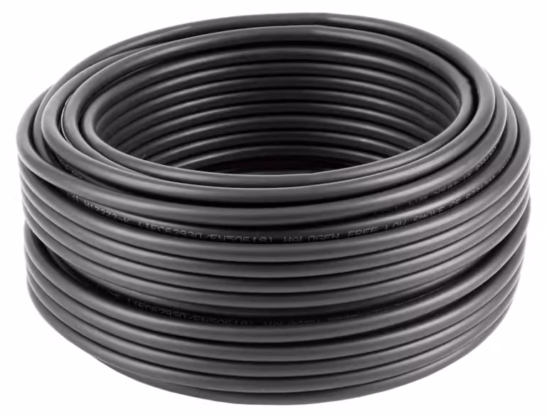 Cavo solare 4mm² H1Z2Z2-K, 25 metri, nero, conforme alla normativa CPR B2ca