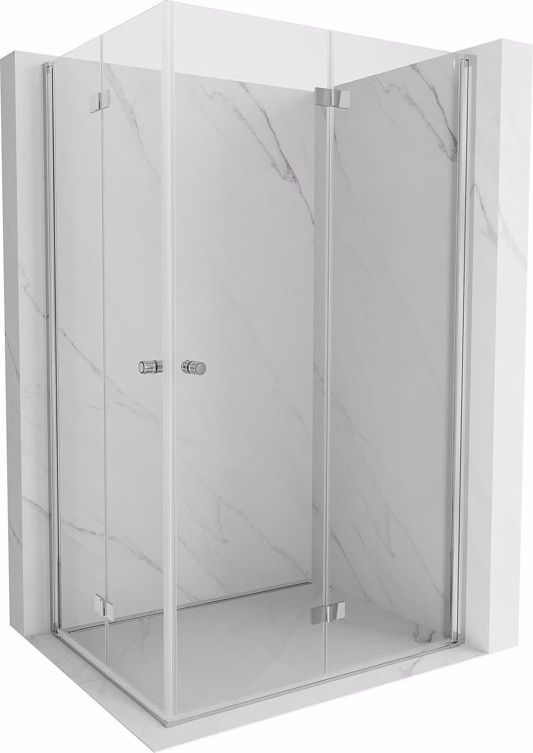 Mexen Mist-F Duo cabina doccia pieghevole destra 105 x 120 cm, trasparente, cromo - 8A6-105L-120P-01-00