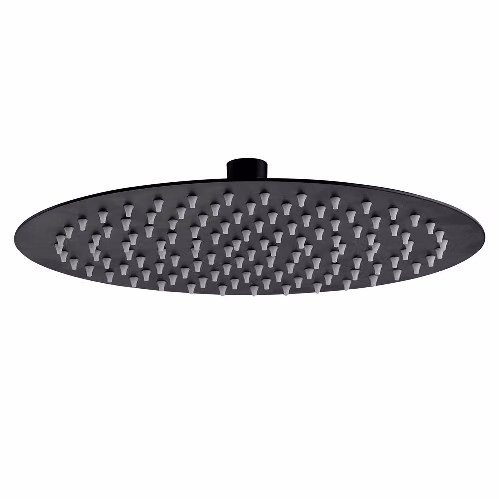 Aloni Regendusche: soffione per doccia rotondo, nero opaco, diametro 20 cm