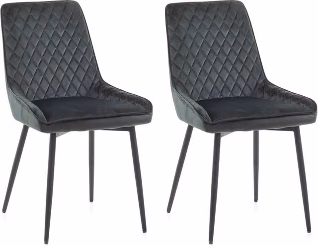 Set 2 Sedie 46,5x48x84,5 cm in Velluto Verde