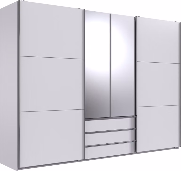 Armadio ad ante scorrevoli >MAGIC< in BIANCO - 300x216x65cm (LxAxP)