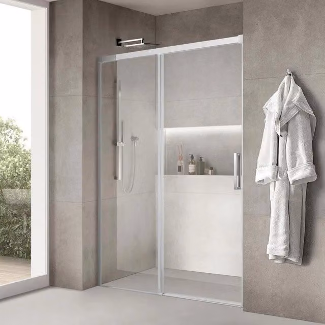 Porta Doccia Scorrevole 140cm H200 Cristallo Trasparente 8mm Anticalcare Enze