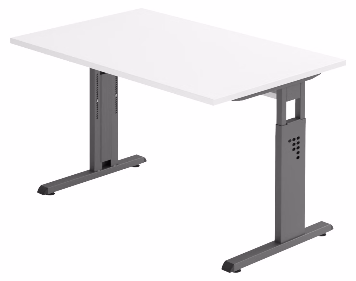 bümö Scrivania Serie-O - Decorazione: bianco, dimensioni: 120 x 80 cm, struttura: grafite