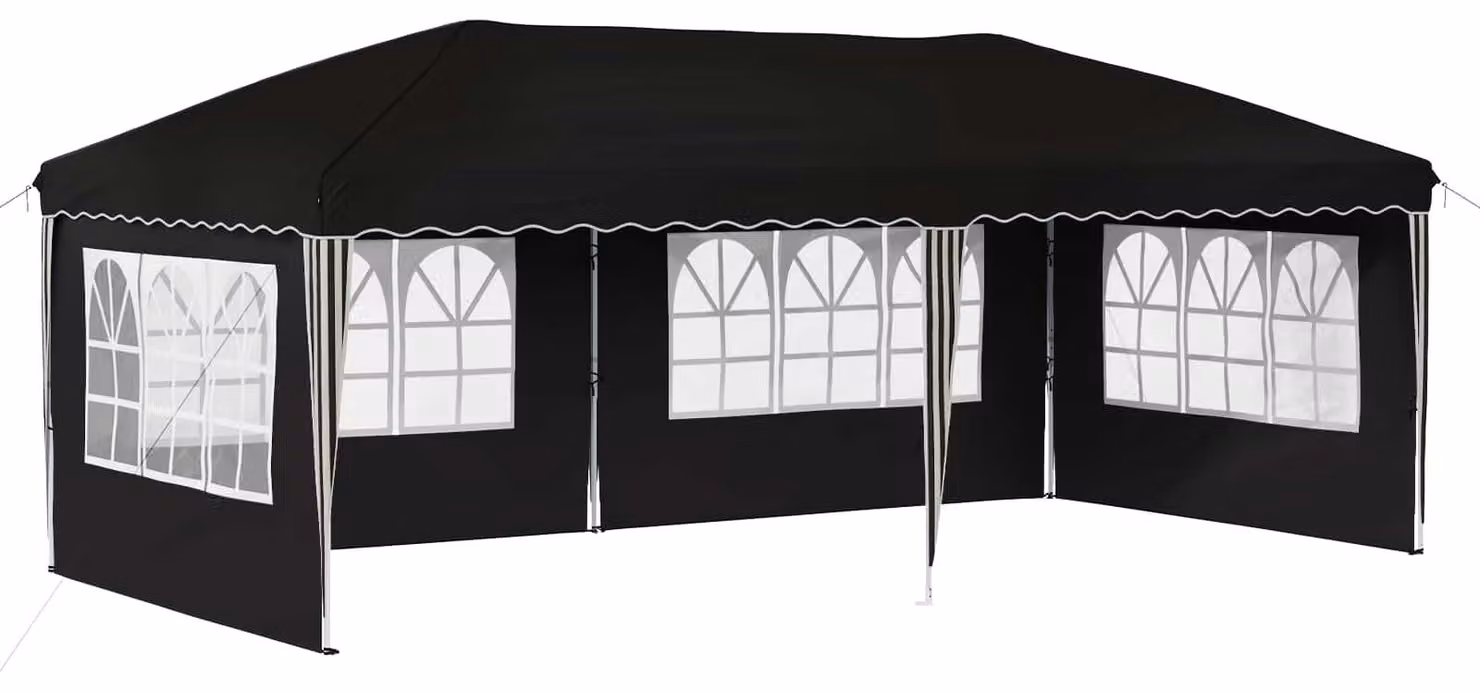 Tenda per feste a pop-up 575 x 289 x 245 cm Nero
