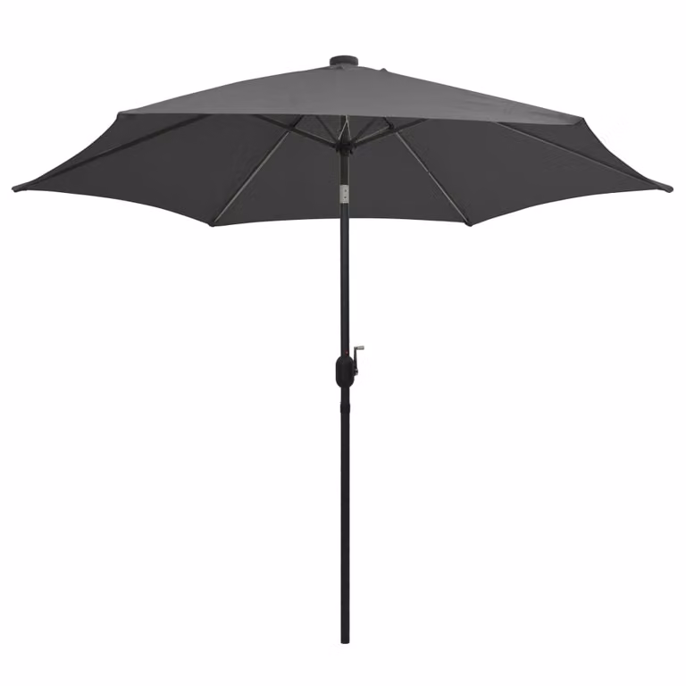 vidaXL Ombrellone con luci LED e asta in alluminio 300 cm antracite