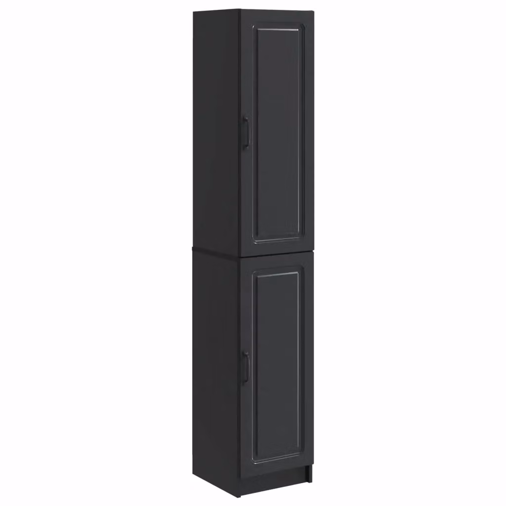 Set di 2 armadi vidaXL neri in legno MDF con ante a battente per soggiorno o ufficio in casa – 2
