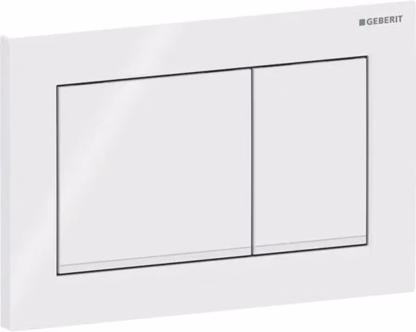 Placca di Comando Geberit Omega 20 a 2 Tasti con Doppio Scarico Bianco Lucido