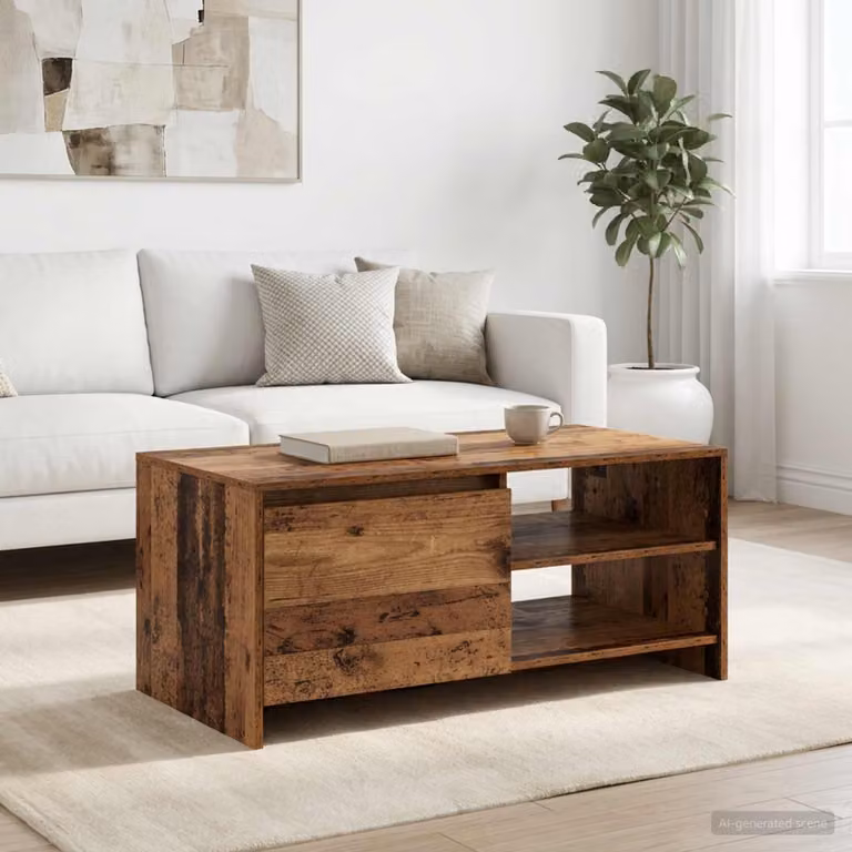 Tavolino da salotto vidaXL in legno marrone, L 102 cm x P 50 cm x H 45 cm