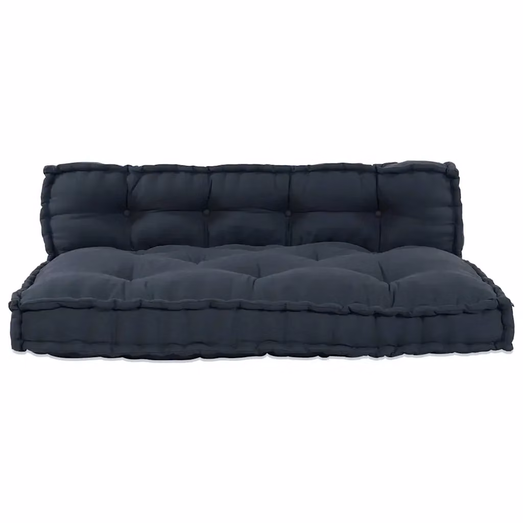 Set di 2 cuscini rettangolari per divano vidaXL colore antracite L: 120 cm, P: 80 cm, H: 12 cm – 2