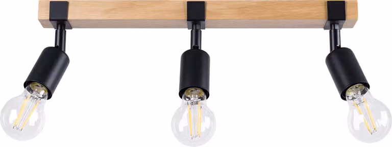 Faretto spot LIMERO nero-legno 3xE27x15W in legno, dimensioni: 14x15x53 cm, IP20, Pure Lume