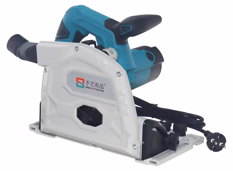 Sega circolare portatile per legno - SY-165, sega a immersione con guida - 1400 W - lama da 165 mm - profondità di taglio di 59 mm - 5000 giri/min - spina europea a 220 V