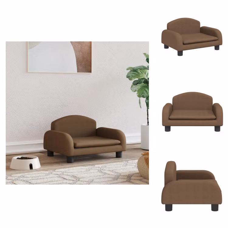 vidaXL Letto per cani marrone 50x40x30 cm in tessuto - Letti per cani