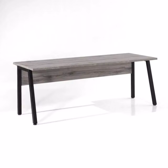 Scrivania professionale retta 200 cm SOON – Rovere grigio Sherman e nero – Grande scrivania di design