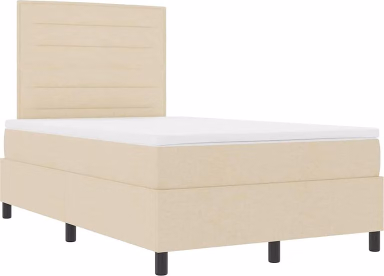 Letto a molle con materasso con led Crema 120 x 190 cm Tessuto