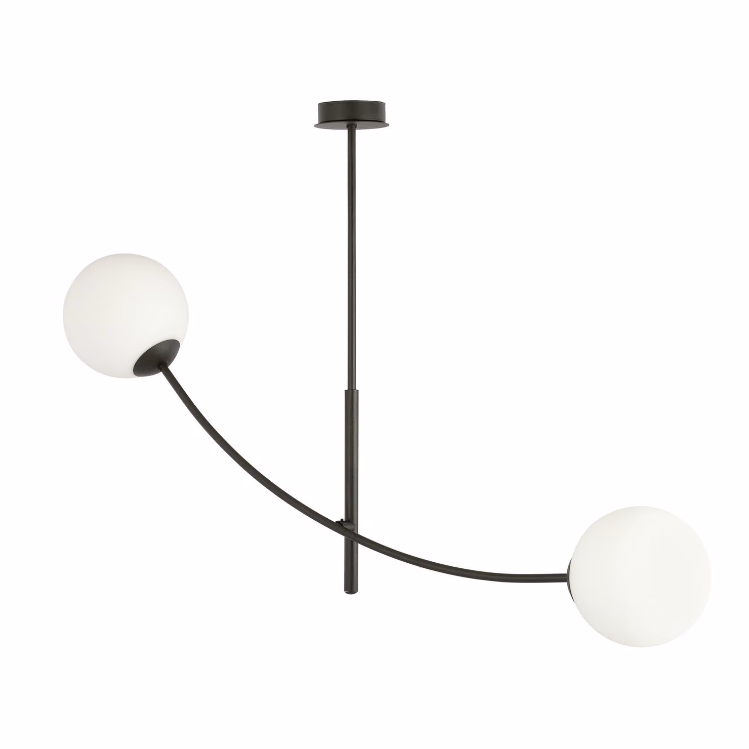 Lampada da soffitto Emibig 2xE14 40W HUNTER 2 NERO/OPAL 1102/2