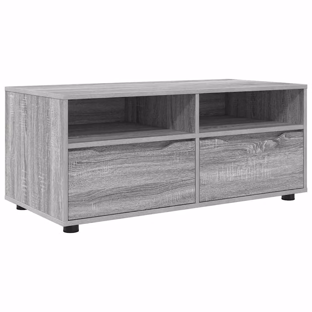 Mobile TV moderno vidaXL in legno multistrato grigio, L 100 x P 48 x H 43 cm – 2